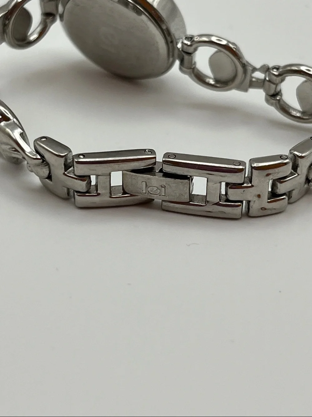 lei Silver Dolphin Link Watch with Blue Dial